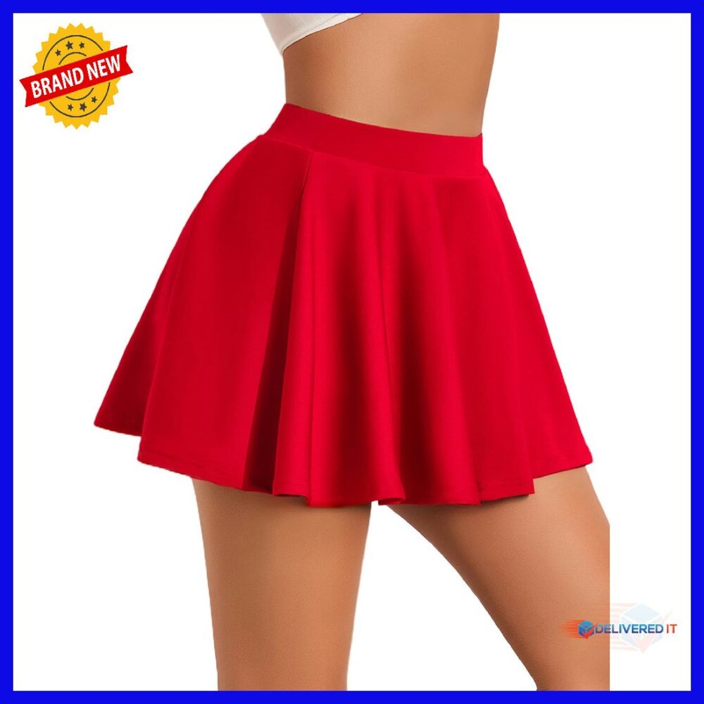 Pleated Mini Skirt High Waist A-Line Skater Schoolgirl Style